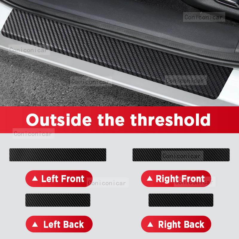 Car Carbon Fiber Door Sill Sticker For CHANGAN UNI-K 2025 UNIK Threshold Pedal Anti-scratch Interior Decoration Accessories