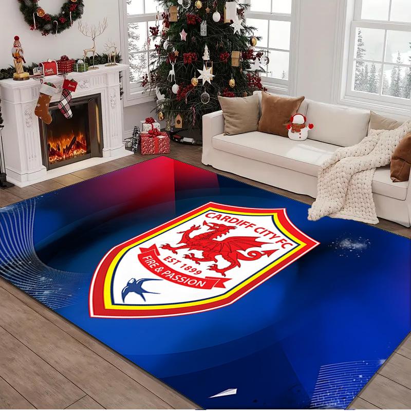 1PC rug Football Club Cardiff Carpet, Chair Rug,Area Rug for Office Bedroom living rooms bedroom, Doormat decor Christmas fan gifts