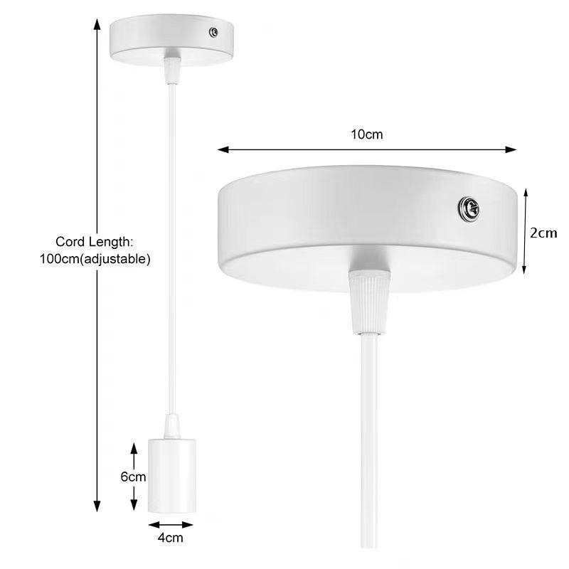 Industrial Retro E27 Aluminum Pendant Lamp Holder with Wire