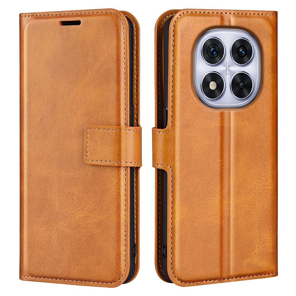 For Xiaomi Redmi Note 14 Pro 5G/Poco X7 5G Stand Case Anti-Scratch Calf Texture Leather Phone Cover