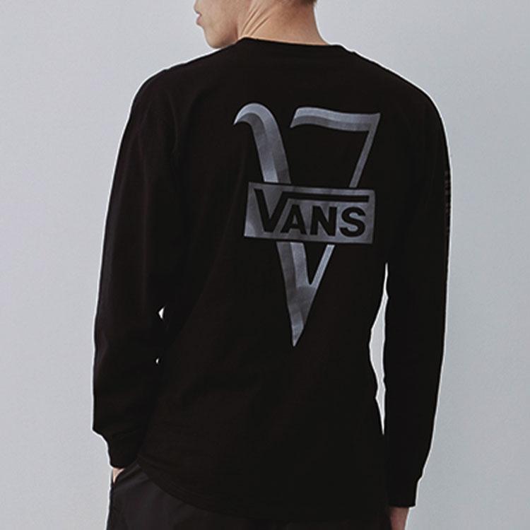 Vans Back Print Casual Sport Hoodie Unisex Tops Black VN0A4MUSBLK