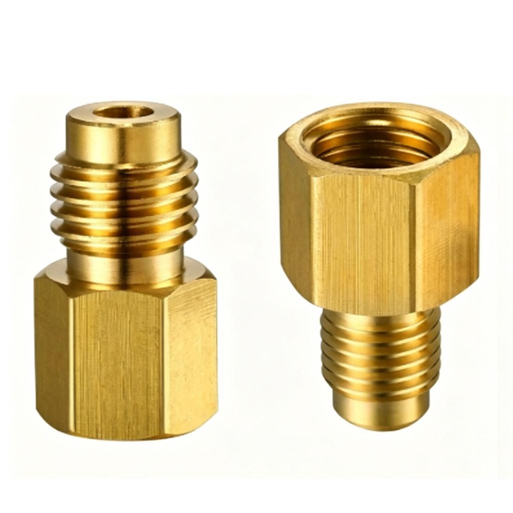 2PCS R134a Refrigerant Adapter High Pressure Leakage Proof Brass Refrigerant Tank Adapter 1 Set
