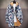 New Jacket Multi-colored Pattern Elements B1 Zipper Hooded Cardigan Thickened Winter Fleece Trendy Padded Clothes