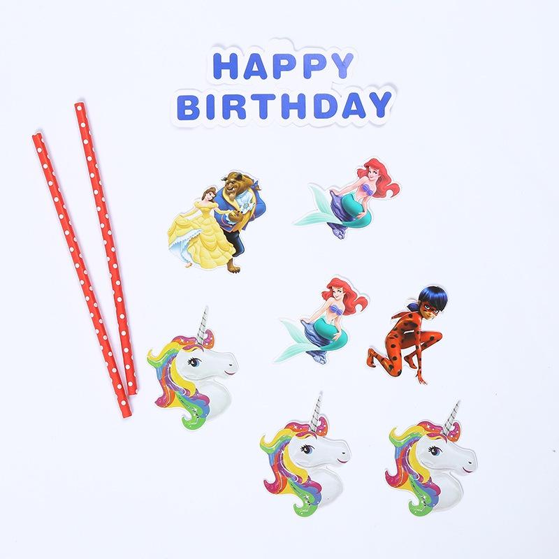 Lebhaftes Marienkäfer-Mädchen Themenparty-Set für Geburtstage Einwegteller und -becher