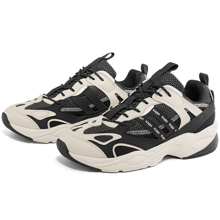 Kappa Comfortable Versatile Shock Absorbing Non-Slip Wear-Resistant Low-Top Dad Shoes Unisex Sneakers Black K0CZ5MC89-990A