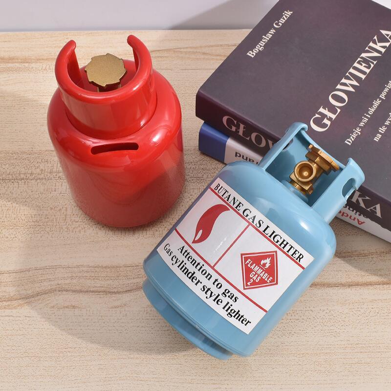 Creative Home Decorative Trinket - A Simulated Gas Cylinder-shaped Piggy Bank For Children, Made Of Plastic