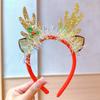 1pc Women Cute Deer Antler Headband, Polyester Christmas Party Hair Accessories Hair Hoop ,Christmas Decorations Home Holiday Essential