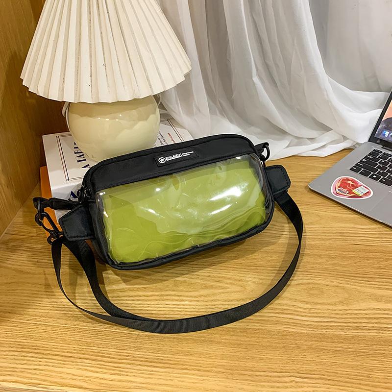 Transparent Pain Bag Female Summer Junior High School Student Large Capacity Crossbody Bag Class Commuter Shoulder Bag