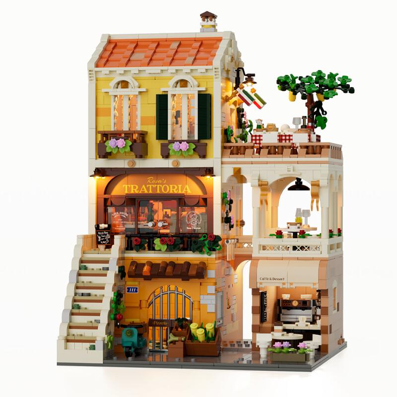 

Small Town Series Italian Family Restaurant Building Block House City Street View Assembly Model Toys Full Print Decoration Gift NO BOX