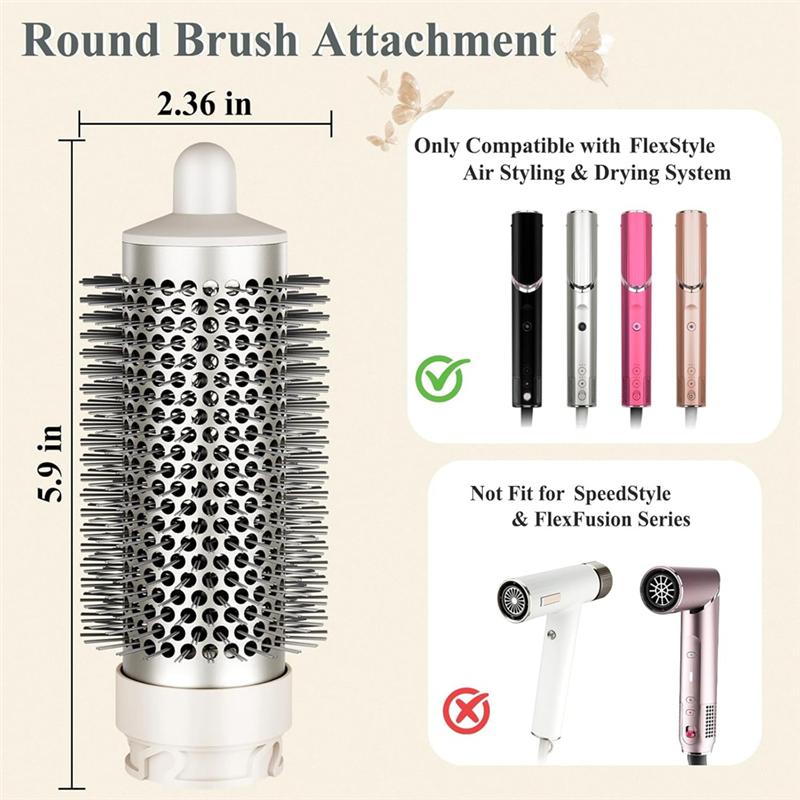 For Shark Flexstyle Round Brush Attachment For Hair Styling Volumizing Tool Accessory