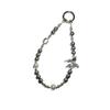 Beaded Electroplated Silver Lanyard Phone Charm Mobile Phone Lanyard  Mobile Phone Decoration