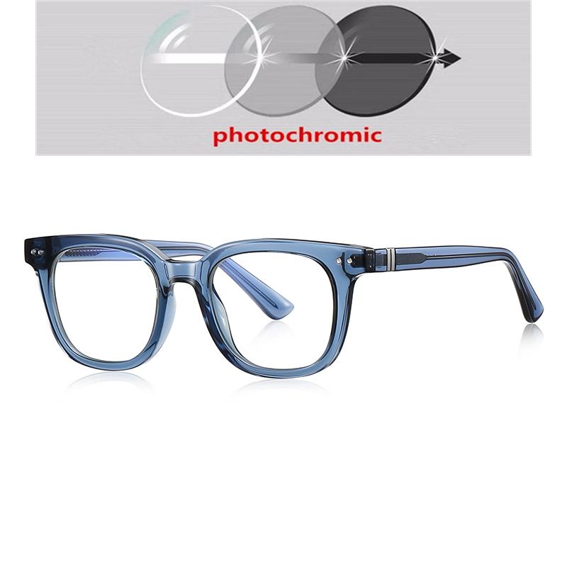 Transparent Blue Frame Square Short-Sight Prescription Glasses For The Nearsighted  Myopia Eyeglasses  0 -0.5 -0.75 To -6.0