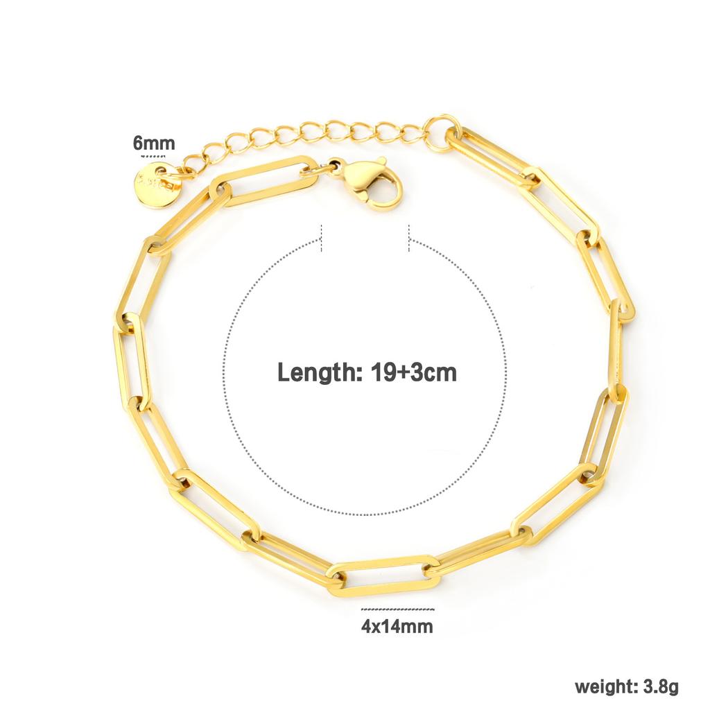Stylish Metal Chain Paperclip Bracelet for Women High-End Fashion Jewelry Unique Design