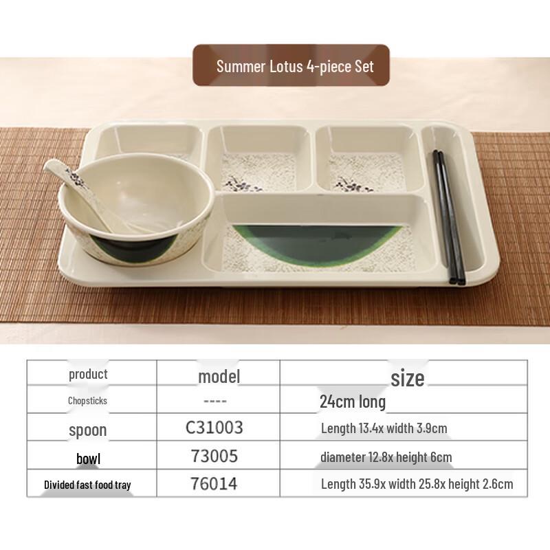 Melamine Divided Dinner Plate Set