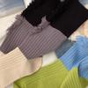 Women Men Ripped Destroyed Crew Socks Harajuku Personality Hollow-Out Holes Tassel Colorblock Cotton Calf High Socks
