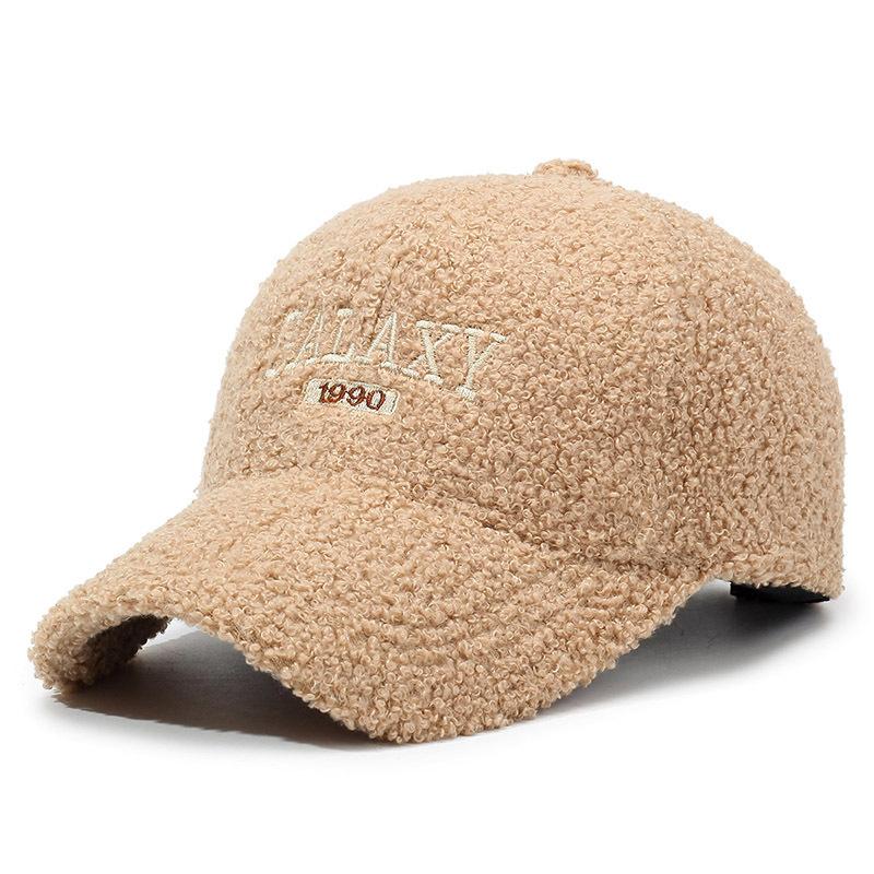 Lamb Wool Baseball Cap Cap Children Winter Warm Face Small Female Letter Embroidery Versatile Casual Cap Adjustable хаки