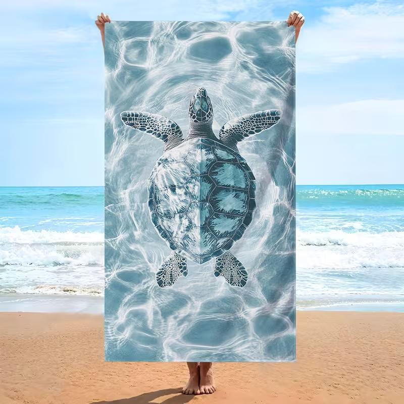 Blue Ocean Sea Turtle Print Beach Towel Quick Dry Soft Absorbent Sand Free Towel for Women Summer Pool Travel Beach Use