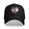 Lebanon Flag Heart Outfit Men Women Baseball Caps Trucker Hat Fashion Formal Headwear Adjustable Fit Sun Cap