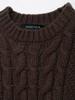 Retro European & American Style Cable Knit Sweater with Big Sleeves for Women