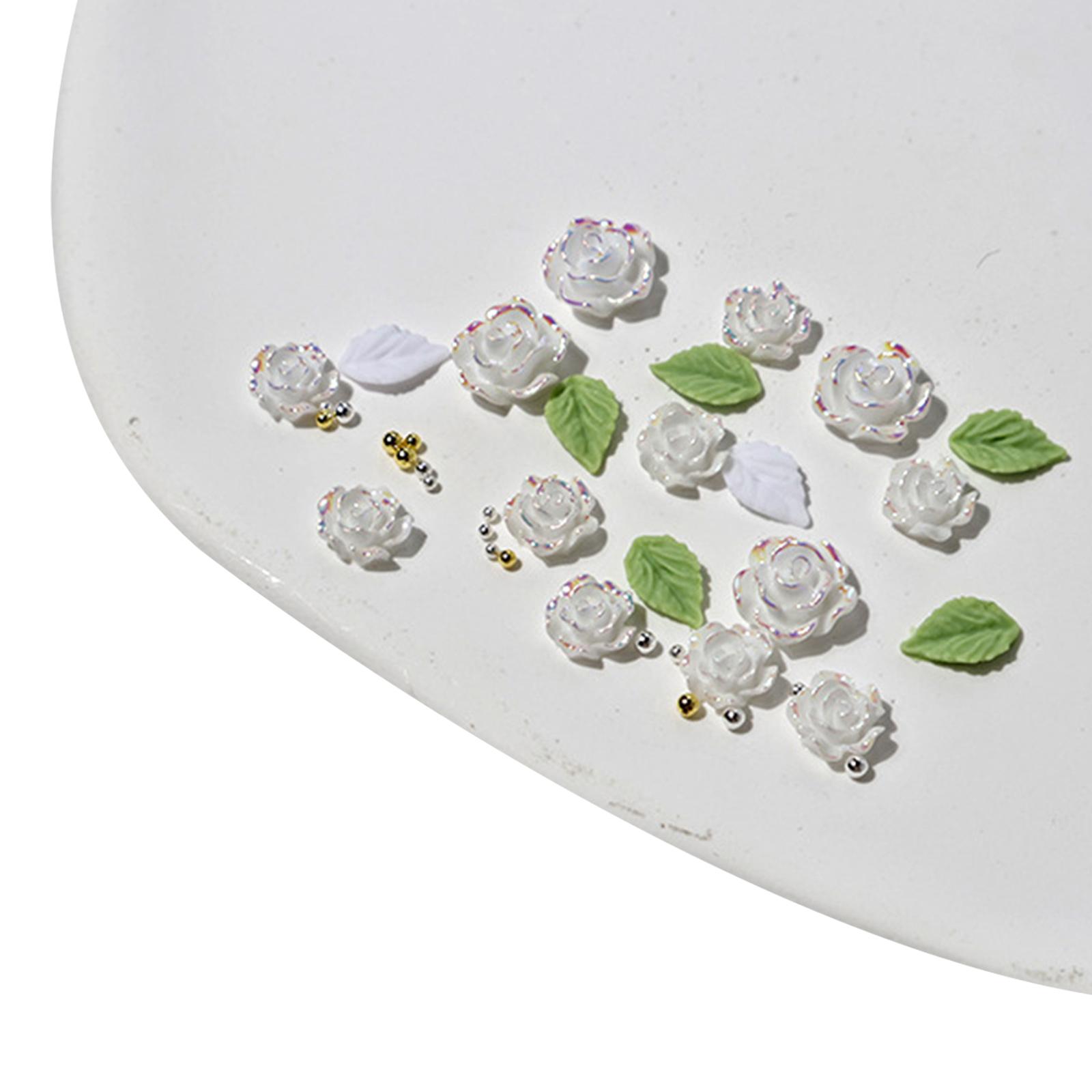 

3D Цветочные Подвески для ногтей Подвески для ногтей в виде листьев из смолы Стальные бусины Принадлежности для дизайна ногтей Украшения для ногтей своими руками для акриловых ногтей B