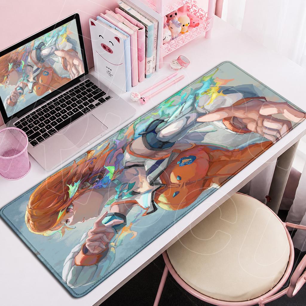 Hololive Roztomilá Dívka Takanashi Kiara Anime Podložka pod Myš XXL Herní Podložka pod Klávesnici na Notebook Uzamykatelný Okraj Kancelářská Dekorace Podložka 90x40cm