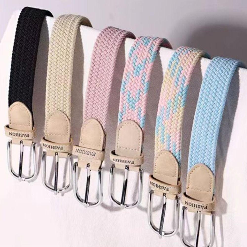 Simple Waistband Belts PU Leather Elastic Belts Fashion Stretch Leather Belts  Jeans