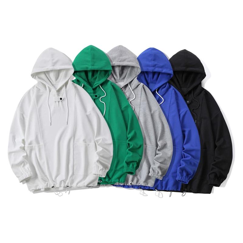 2026 Spring Men Soild Color Oversized Hoodie Men Leisure Sweatshirt Male Harajuku Hooded Pullover Male Hip Hop Streetwear Hoodie