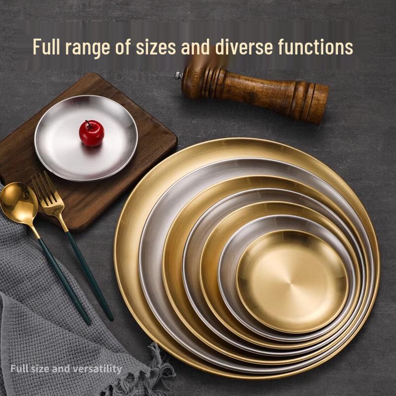 Korean Stainless Steel Serving Trays (10-Pack)