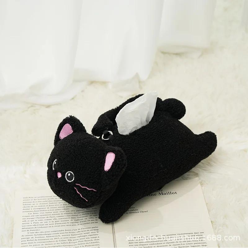Plush Rabbit Tissue Box for Car Accessories Cartoon Car Tissue Holder Bedroom Living Room Desktop Tissue Organizer