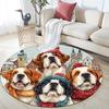 Runder Teppich mit Bernhardiner-Hunden, Teppich für Wohnzimmer, Schlafzimmer, Sofa, Spielzimmer-Dekoration, Rutschfeste Bodenmatte