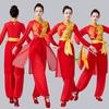 Costume Danza Quadriglia Motivo Drago Femminile Danza Classica Danza Popolare Stile Cinese Costume da Esibizione Top + Pantaloncini alla Zucca + Cintura Completo