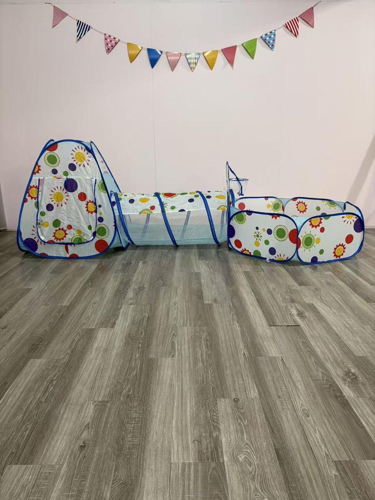 Children's Foldable Play Tunnel Set: Indoor Yurt Tent, Ball Pit & Crawling Barrel