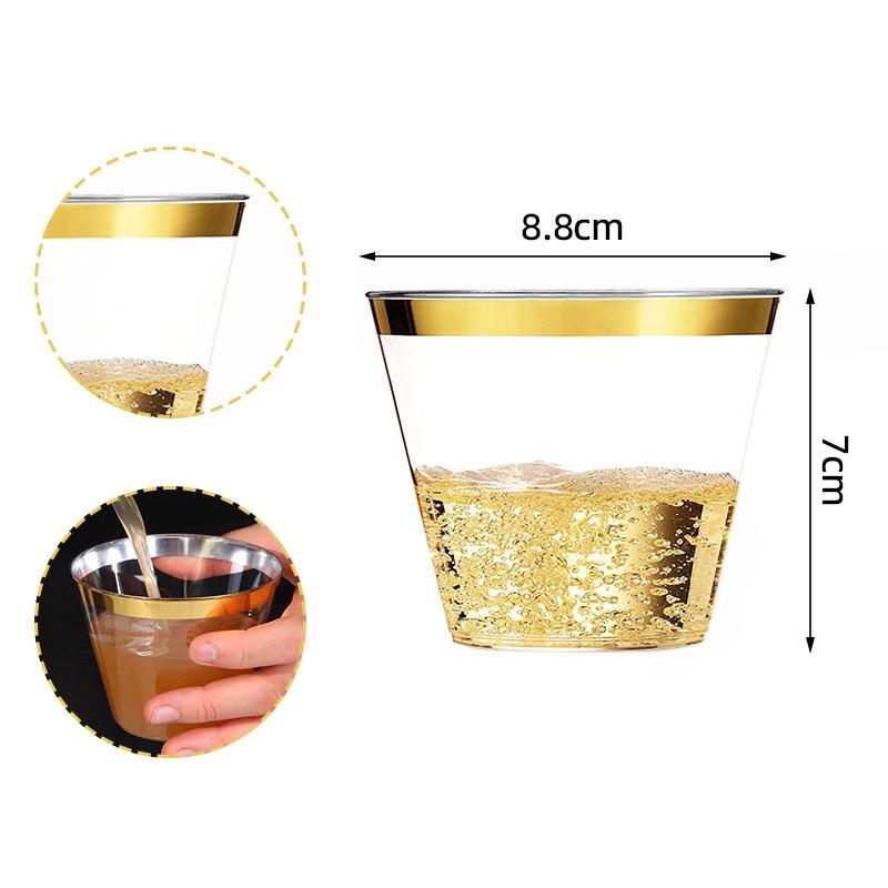 Disposable Cup Plastic Champagne Flutes Gold Silver Clear Plastic Bubble Tea Cup Perfect for Weddings Party Christmas Supplies