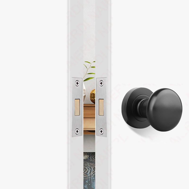Serratura per Porta Nascosta Senza Chiave/Foro Chiave Set Maniglia per Porta Privacy in Lega di Zinco Maniglia per Porta Scorrevole Invisibile Serratura Meccanica