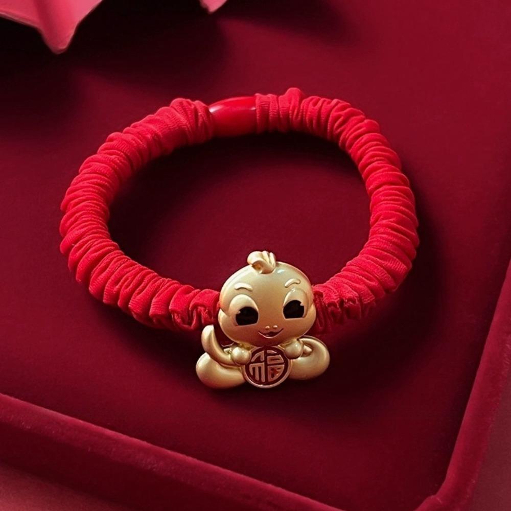 

New Year Headwear Red Rhinestone Hairpin Cartoon Zodiac Dragon Hair Clip Personalized Girl Style H