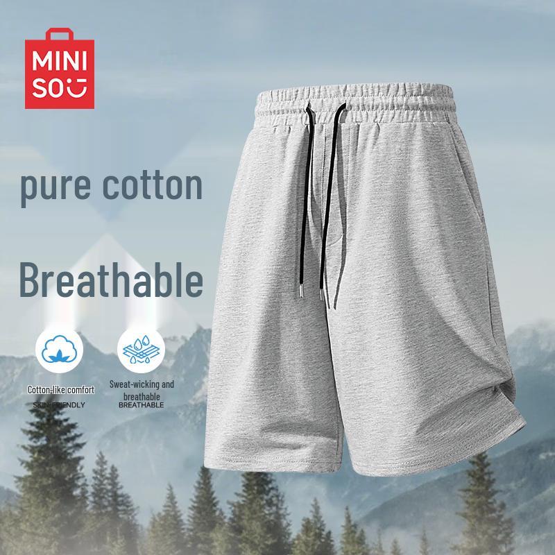 

MINISO Men s Pure Cotton Loose-Fit Summer Shorts L