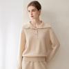 Kang Sai Ni Women's 100% Cashmere Lapel Sweater - Stylish, Simple Inner Knitwear