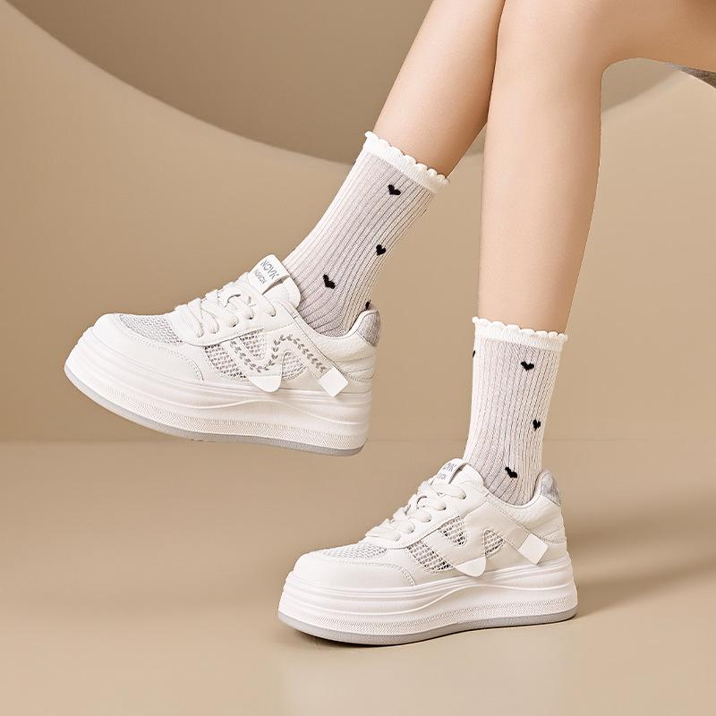 Women's 2026 Summer New Shoes Women's Shoes Platform Heightening Shoes Women's Board Shoes Mesh Breathable Casual Shoes