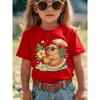 European sizes Summer Fashion Short-Sleeve T-Shirt for Girls Featuring a Capybara Print, Sitting on a Watermelon And Sipping a Pineapple Drink