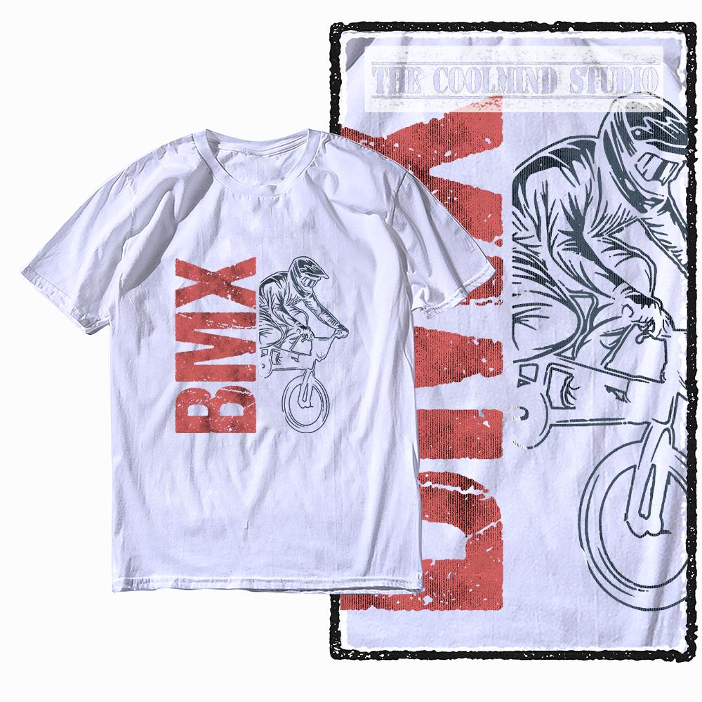 Coolmind Z1119 R 100% Cotton bMX  Graphic Men T Shirt Cotton Streetwear Retro Tshirt for Men Tee Shirt