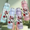 1PC Eagle Rose Vintage Art Print 750ml Color Plastic Sports Water Bottle Leakproof Flip Straw Lid Suitable for Sports Office Home Use