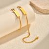 Children'S Bracelet Stainless Steel Plated 18K Gold Smooth Blank Rectangular Brand Zircon Bracelet Can Be Engraved Br-2421