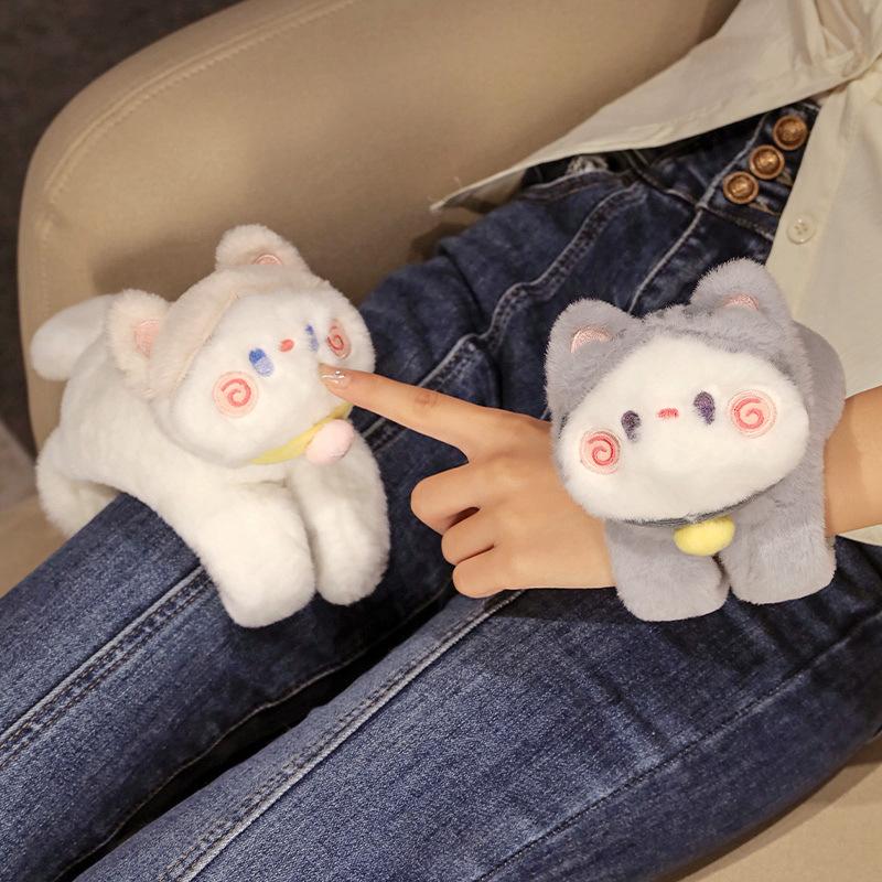 Cute Cat Snapping Hand Ring Doll Plush Toy Doll Girl Rag Doll Children'S Wrist Small Pendant Gift