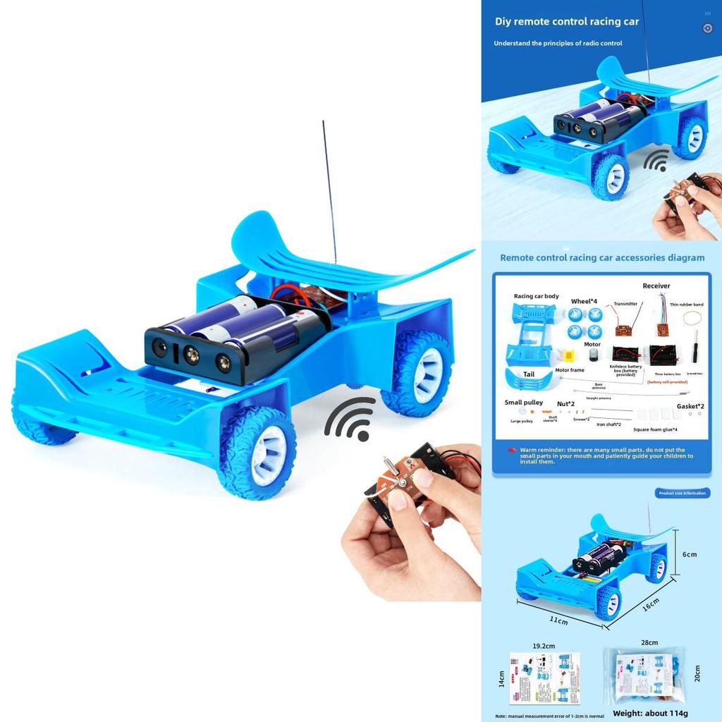Self Made Wireless Remote Control Racing Car Model Assembly Set Kid Puzzle Toy For Children Educational Physics Kit