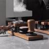 Multi-Functional Solid Wood Coffee Tamper & Distributor Base with Handle Holder