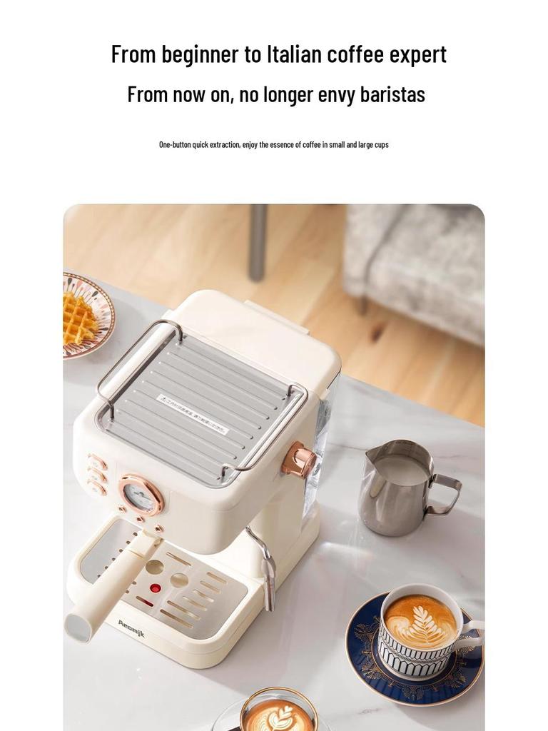 Ретро напівавтоматична кавомашина високого тиску 20 Бар з спінювачем молока