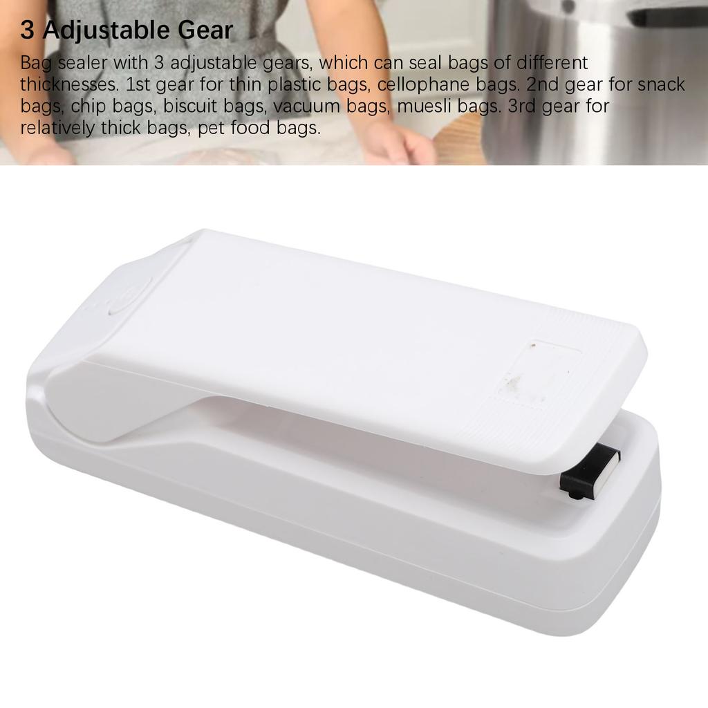 Mini zgrzewarka do toreb 1200 mAh, ładowalna, szybkie nagrzewanie, z 3 biegami zgrzewania, listwą grzewczą, maszyna do zgrzewania żywności, gadżety kuchenne do toreb z chipsami