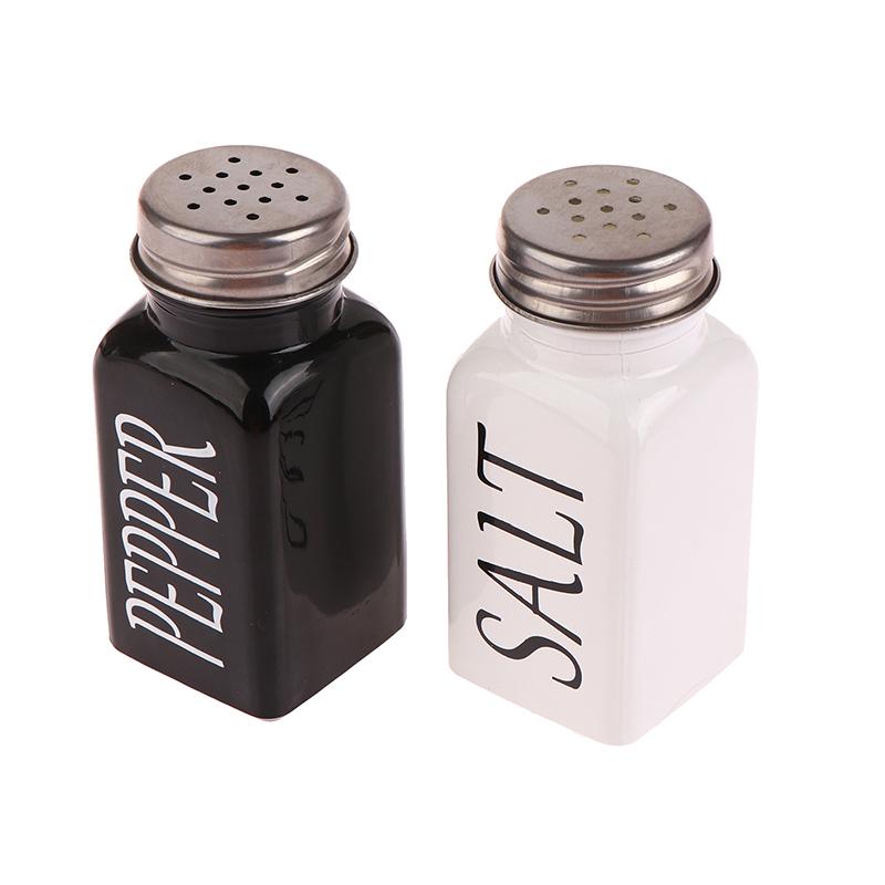 1Pc Salt And Pepper Shaker Storage Spice Shakers Spice Dispenser Refillable Black And White Kitchen Supplies Seasoning Pots
