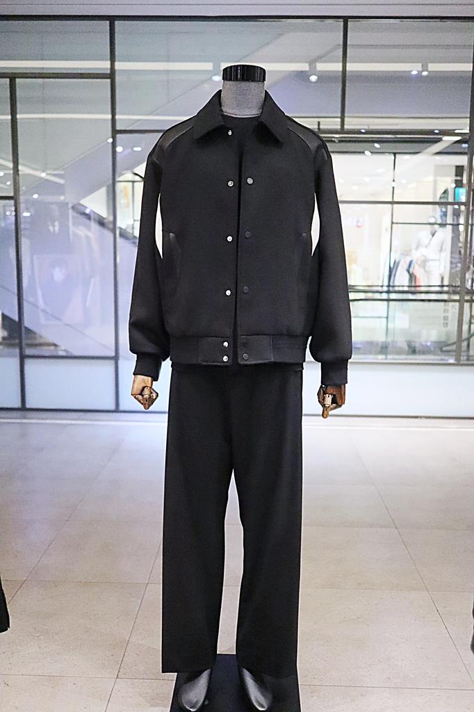 Rever Classic S/S Black Leather Color Block Oversized Varsity Jacket