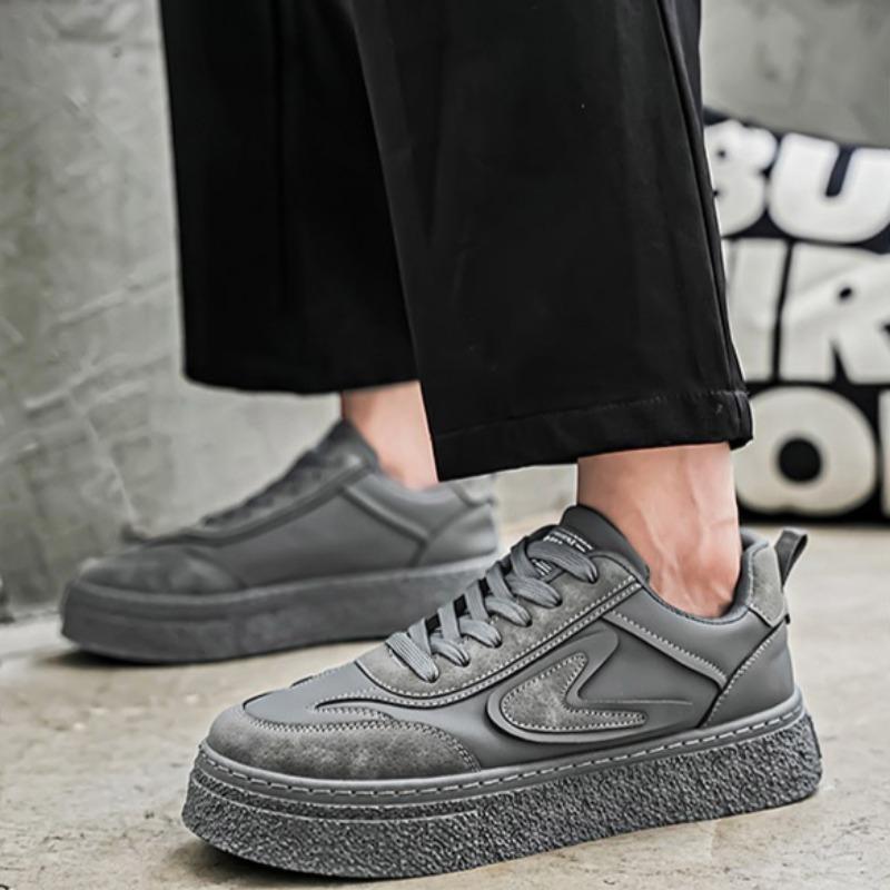 Men'S Platform Sneakers Spring Autumn Fashion Lace Up Comfortable Casual Shoes Height Increase Thicken Outdoor Vulcanized Shoes